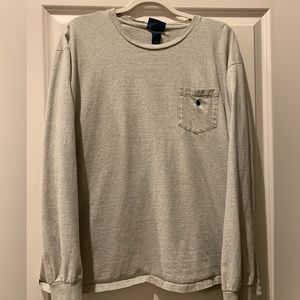 Polo long sleeve men’s T-shirt size Large Heather gray